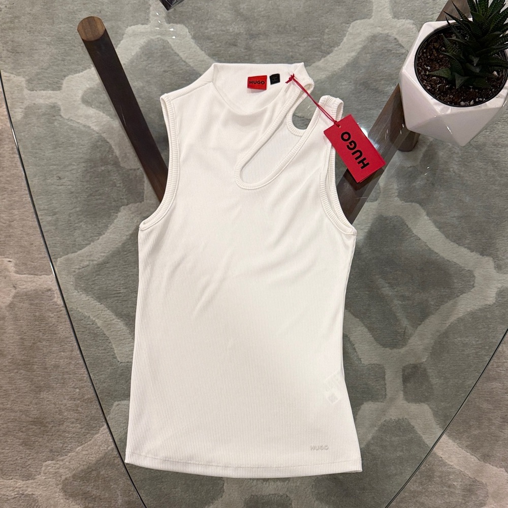 HUGO Women's Classic White Tank Top